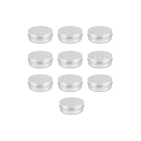 Lot de 10 Boîte de Formation à Parfum pour Chiens 60ml Récipient en Aluminium avec Couvercle Perforé Outil de Dressage du Flair Kit de Travail du Nez Équipement d'Agilité Canine Olfactif