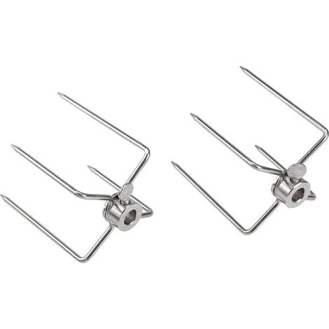 Fourchette À Viande - Lot De 2 - Acier Inoxydable - Rôtissoire Barbecue - Intérieur Et Extérieur - 10,8 x 6,5 cm