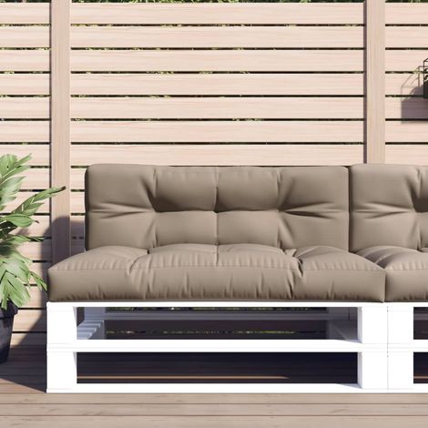 Coussins de palette lot de 2 taupe tissu (1/5)