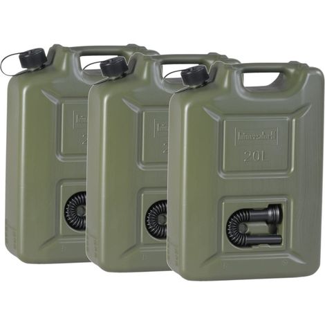 3 x Profi-Kraftstoffkanister 20 L nato-oliv, UN-Zulassung (1/2)