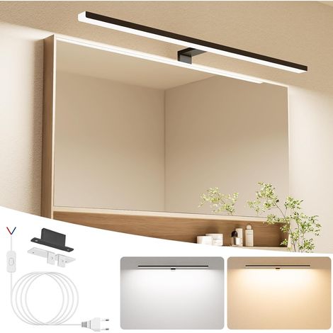 Lampe Miroir Salle de Bain LED 18W 80cm Double Température de Couleur 4000K 6000K, 2000LM Indice D'étanchéité IP44 Applique Murale Salle de Bain, Luminaire Salle de Bain, Spot Salle de Bain (1/5)