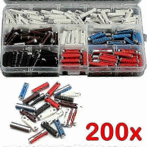 Fusibles torpilles en céramique 5A, 8A, 16A, 25A et 40A, assortiment de 200 pièces (1/2)