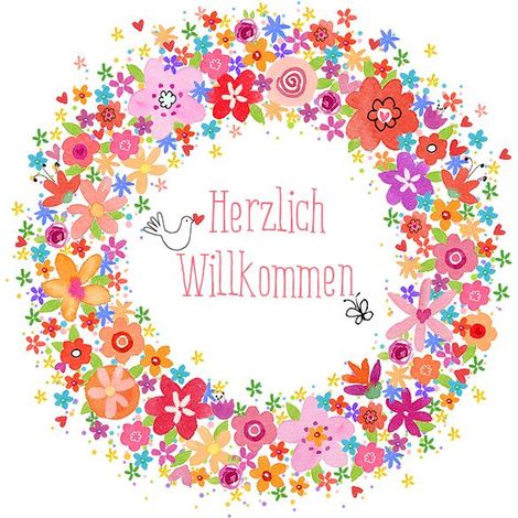 Braun & Company Servietten Motiv Buntes Willkommen 33 x 33 cm, 20er Pack