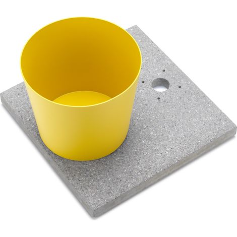 Base con Vaschetta per Fontane con Ghiera Piccola 40x40x5 cm in Cemento Belfer 42/BSE/4 Giallo (1/5)