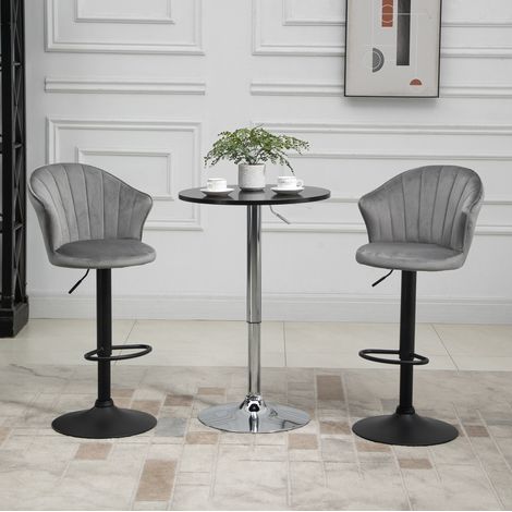 Chaise fauteuil pivotant tissu gris hauteur reglable OKMYHOME (1/4)