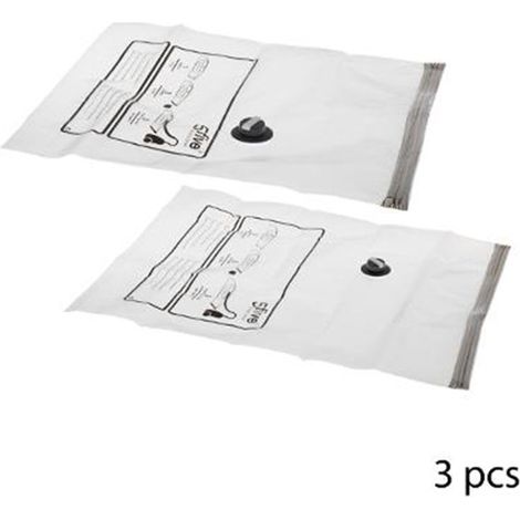 Lot de 3 Sacs de Rangement Air Roll 70cm Blanc (1/2)