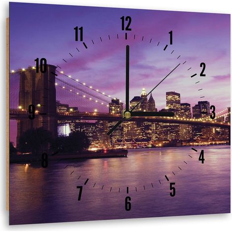 Orologio da parete, New York al tramonto - 80x80 (1/5)