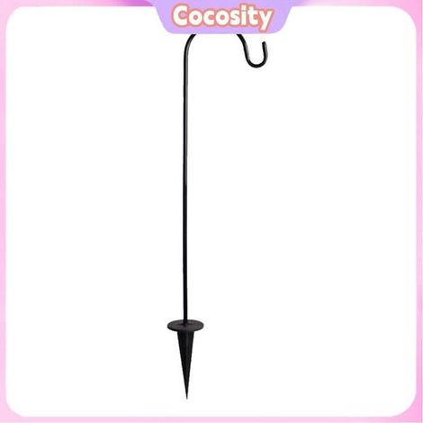 Cocosity Crook de bergers Crochet de berger, support de piquet en métal pour lanternes de jardin, paniers de jardin moteur Noir (1/5)