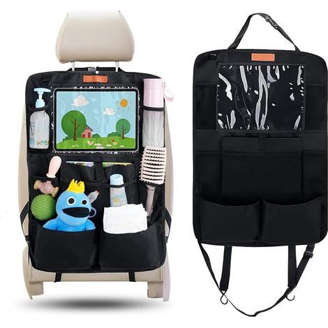 Organisateur de voiture pour enfants, Protection des sièges arrière Tissu Oxford, Imperméable, Dirt-Proof, Rangement multi-poches avec grande poche pour jouets et livres, Accessoire intérieur de voitu (1/5)