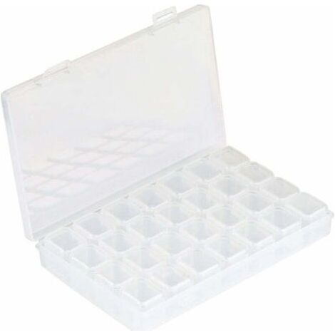 Multi-Function Diamond Embroidery Storage Box Slot BoxNail Art Rhinestone 28-Grid Jewelry Earrings Beads Necklace Storage Box Display Case-Fei Yu (1/4)