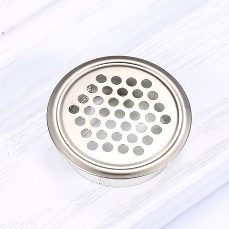 Grille de ventilation couleur acier inoxydable diamètre 35MM 1 maille ronde en acier inoxydable adaptée aux évents d'armoires de cuisine (1/5)