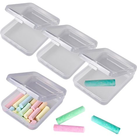 4 Pièces Tanspaent Mini Boîte De angement, Boîtes De angement Pou Caie Tanspaente Pou L'école,ectangulaies Mini-Boîtes De angements Tanspaent, Pou Petits Objets Et Autes Pojets D'