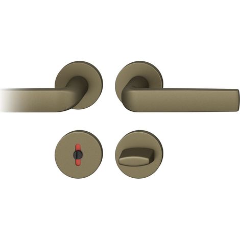 FSB Drückergarnitur 121267 ASL FH Türgriffe mit Rosetten WC, Alu mittelbronze (1/5)