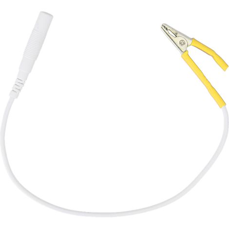 Câble électrode avec pince crocodile pour acupuncture électronique, accessoire de test jaune, lot de fils de mesure, connecteur de stimulation, équipement de thérapie. (1/5)