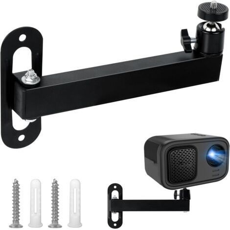 BUNTHAUS Support Videoprojecteur Mural Réglable à Rotation 360°, Fixation en Métal avec Adaptateur 1/4\" pour Home Cinéma, Bureau, Salle de Jeux