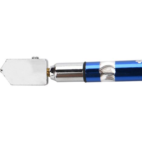 Tragbarer Glasschneider mit Rad und rutschfestem Griff zum Schneiden von Glas von 3 bis 15 mm (blau)
