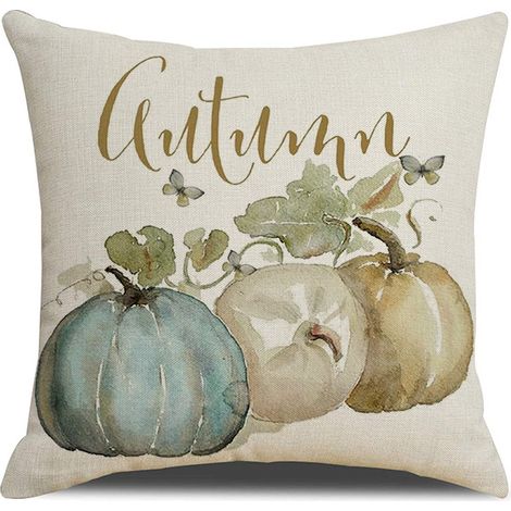 Taie Oreiller 45x45,Taie d'oreiller à motif de citrouille1,Doux et durable,Couleur rétro,2PC (1/5)