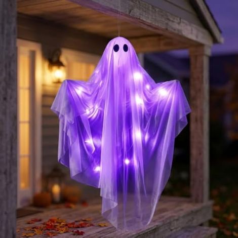 Fantme suspendu avec lumière LED bleue effrayante - Décoration suspendue (1/4)