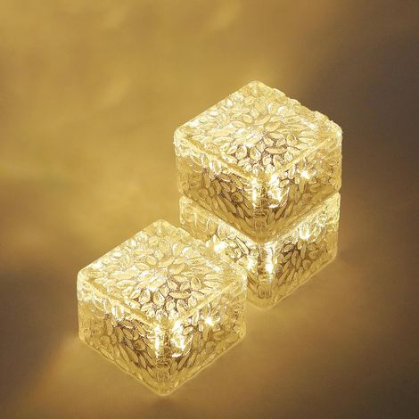 Leuchtende Solarziegel - Solar-Gartenleuchten für den Außenbereich - Set mit 3 LED-Solarziegelleuchten für Einfahrt, Terrasse, Patio und Garten.