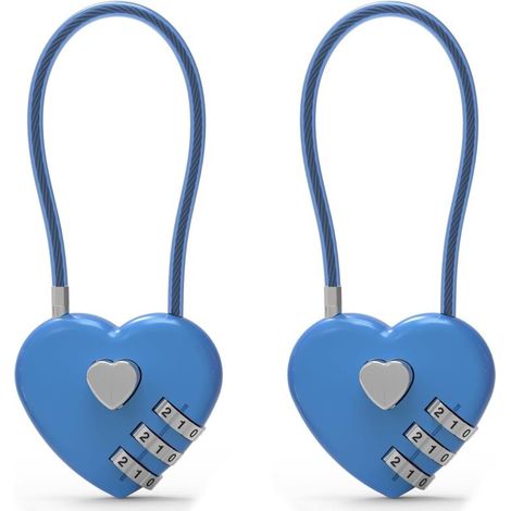 Petit cadenas à combinaison pour casier, câble antivol avec code, cadenas bleu, pour bagages, casiers de salle de sport, éclair de sacs à dos, armoires (1/5)