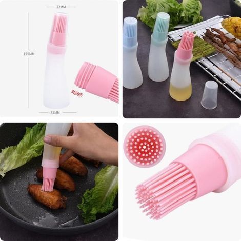 Pinceau Cuisine,Bouteille d'huile,Distributeur d'huile d'olive,Pinceau d'huile,Pinceau à pâtisserie en Silicone,Brosse à Huile(3PCS) (1/3)
