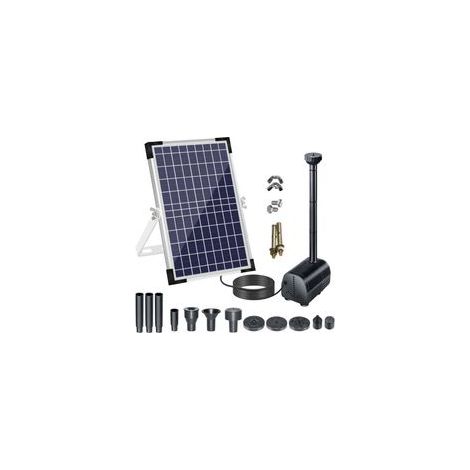 Pompe de Fontaine Solaire 18V/10W 1000L/h, Pompe à Eau Solaire, avec Grand Panneau Solaire et Buses, Circulation de l'Eau de l'Oxygène, pour Bain d'Oiseaux/Aquarium/Etang/Jardin