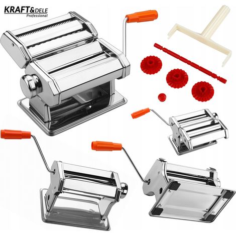 Máquina manual para pasta: amasar, estirar, cortar, acero inoxidable 3 en 1