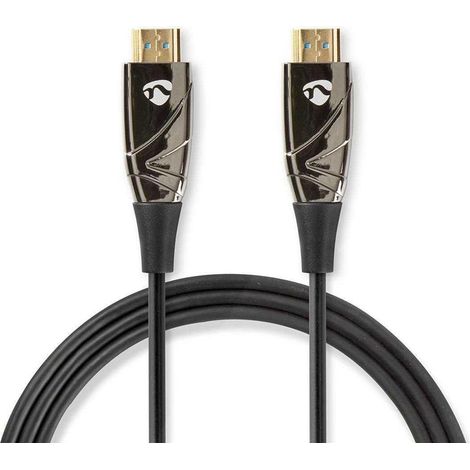 Cable hdmi optico activo de alta velocidad con ethernet conector hdmi conector hdmi 4k60hz 18 gbps 100 metros redondo pvc negro caja de regalo