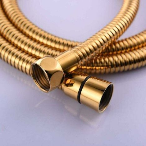 2m(78-Inch) Tuyau de Douche Flexible Doré Anti-pli en Acier Inoxydable avec Connecteur en Laiton Massif (1/5)