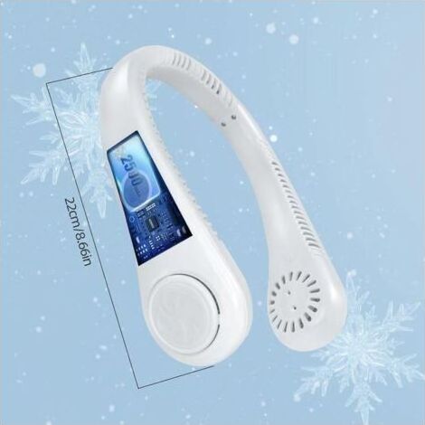 Ventilateur de Cou, Mini Ventilateur Portable, 5 Vitesses Batterie Rechargeable Ventilateur Usb Pour Bureau Domicile Voyage En Plein Air (Blanc) (1/5)