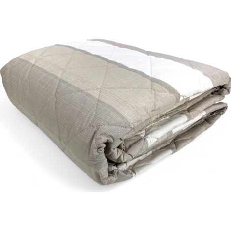 Trapuntino Leggero Kot Riga Beige - Quilt Primaverile Estivo - Cotone 100% - Anallergico - Made in Italy Cm. 170x270