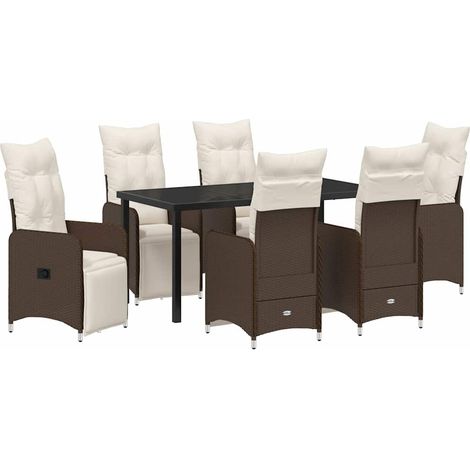 Maison Exclusive - Garten Essgruppe 7 pcs Braun Poly-Rattan (1/5)
