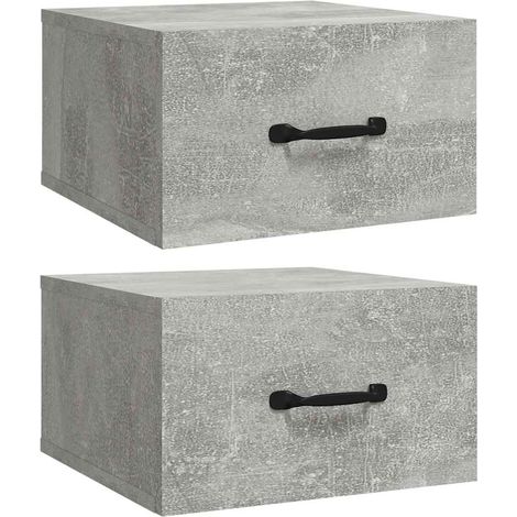Maison Exclusive - Comodini a Muro 2 pz Grigio Cemento 35x35x20 cm (1/5)