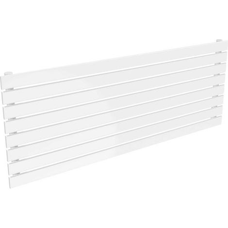 Reina Rione Single Designer Horizontal Radiator 550mm H x 1400mm W White (1/5)