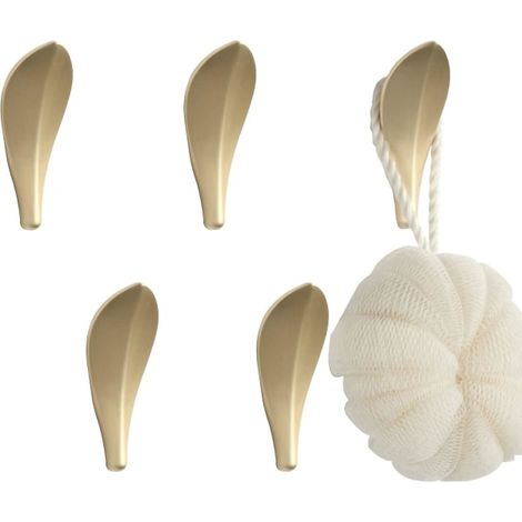 Support mural moderne pour vêtements, crochet de porte de placard, patère à fixer au mur, motif feuille, compatible salle de bain (1/5)
