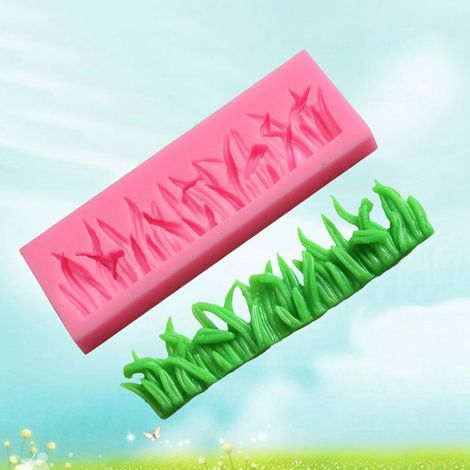 3D-Gras-Seifenform aus Silikon, DIY-Fondant-Backwerkzeug, Tortendekorationswerkzeug, Keksform, 1 Stück, Grün, Flexibel (1/3)