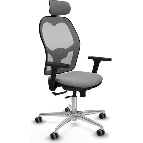 Silla de oficina piqueras y crespo Jorquera gris similpiel cómoda (1/2)