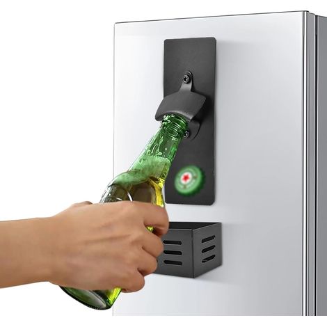 2 en 1 Ouvre Bouteille, Décapsuleur Magnétique avec Cap Catcher, Amovible, Decapsuleur Mural Biere pour Bar Exterieur Jardin Cuisine Terrasse (1/4)
