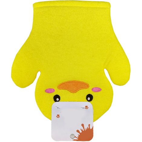 Gant de toilette exfoliant avec gommage corporel, design élégant, serviette de bain massante pour enfants et adultes, canard jaune, taille unique (1/5)
