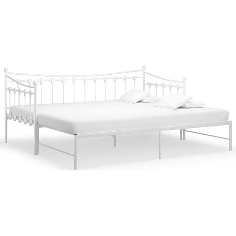 Maison Exclusive - Telaio Divano Letto Estraibile Bianco in Metallo 90x200 cm (1/5)
