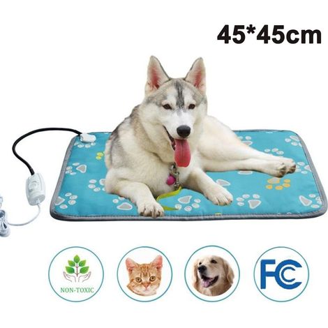 Coussin chauffant pour chats et chiens, tapis chauffant électrique imperméable pour chats, petits chiens, chatons et chiots. (1/5)