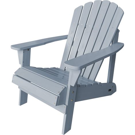 Axi Carmen Chaise Adirondack, Transat Bois, Gris Foncé  Chaise De Jardin 1 Personne /Fauteuil/Chaise Exterieur  A Dossier Haut - 90 X 78 X 93 Cm - 14 Kg