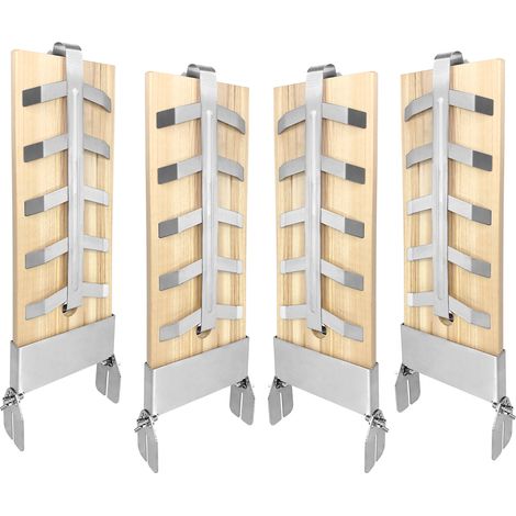 AUFUN Lot de 4 planches à saumon en bois de cèdre avec 5 niveaux réglables