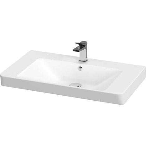 Cersanit Mille - Waschtisch 101x48 cm, mit Überlauf, Hahnloch, weiß K11-2324