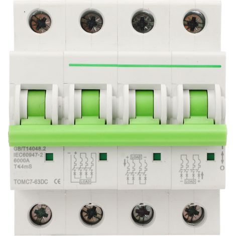 Disjoncteur solaire 4 pôles 1000V 25A protection fiable stable pour installation photovoltaïque (1/5)