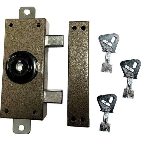 Cerrojo Superior e Inferior «MOTTURA» con Llave de Pompa de Alta Seguridad y Protector.