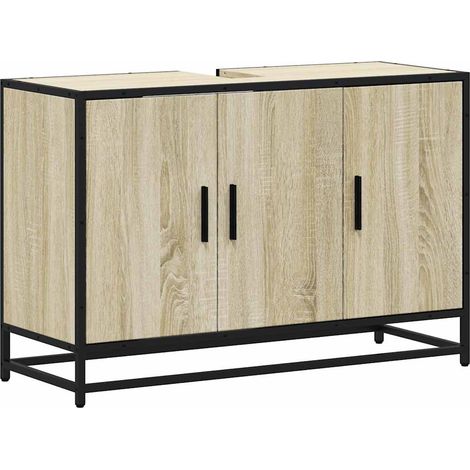 Meuble de salle de bain avec lavabo Chêne Sonoma 90 x 33 x 60 cm Bois d'ingénierie