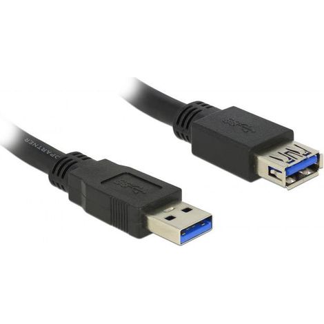 Delock Câble USB USB 3.2 Gen1 USB-A mâle, USB-A femelle 5.00 m noir contacts dorés 85058 (1/2)