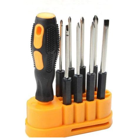 Mini tournevis multifonction interchangeable 8 en 1 Kit d'outils de réparation / kit tournevis plat/cruciforme pour réparation de téléphones portables, ordinateurs, ou décoration de la maison (1/5)