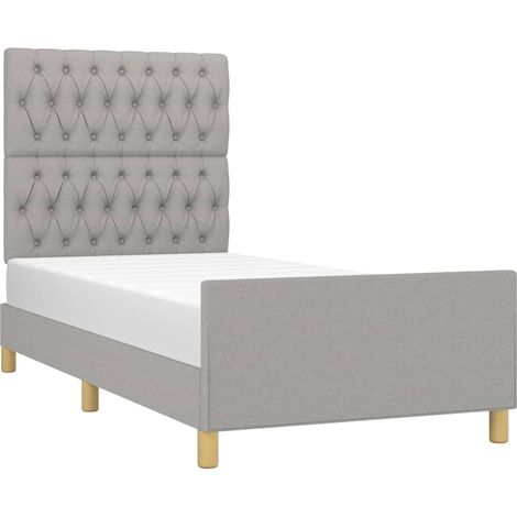 vidaXL Cadre de lit sans matelas gris clair 90x190 cm tissu (1/5)